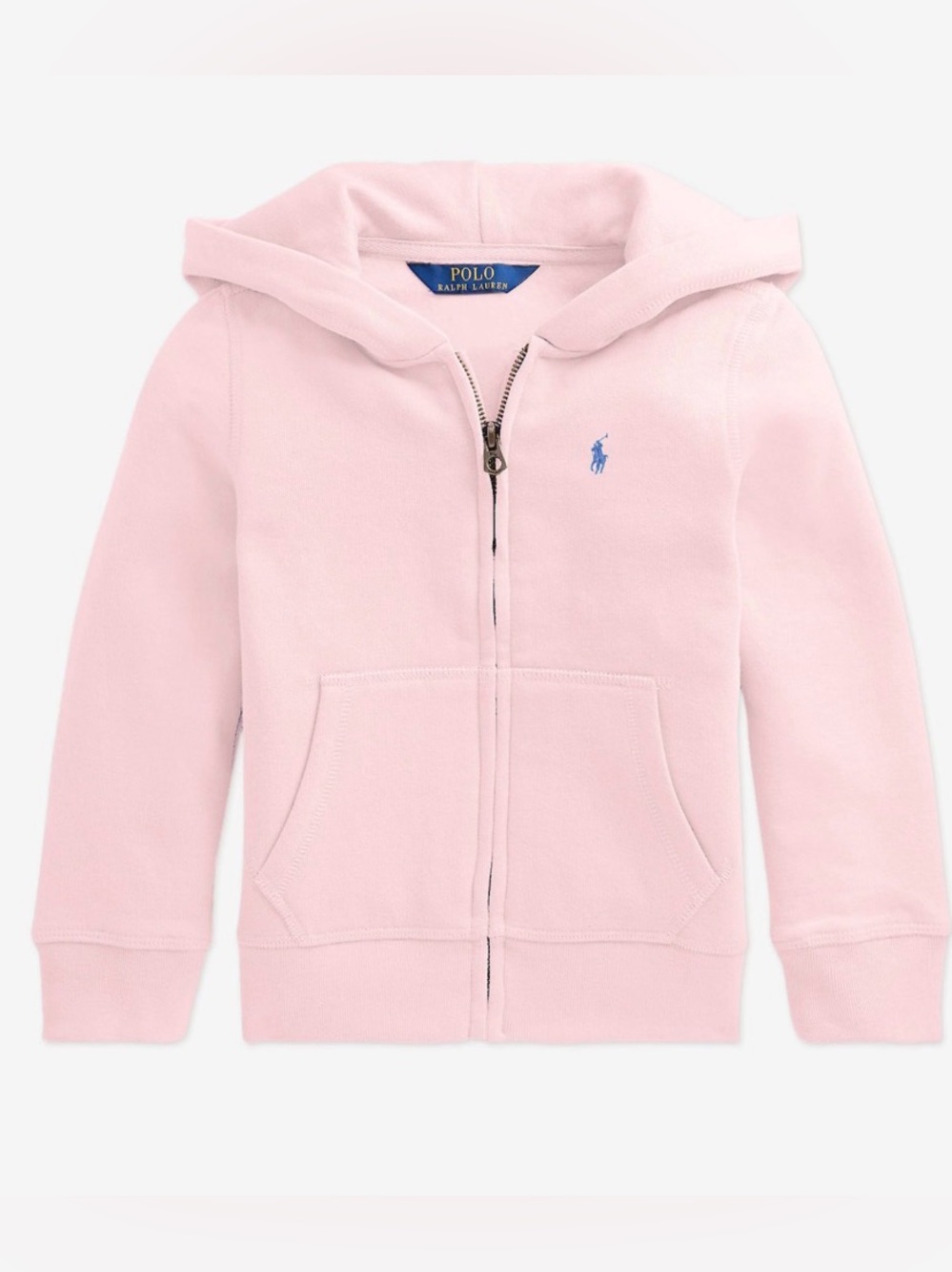 Polo by Ralph Lauren Light Pink Zip-Up Hoodie with Blue Pony